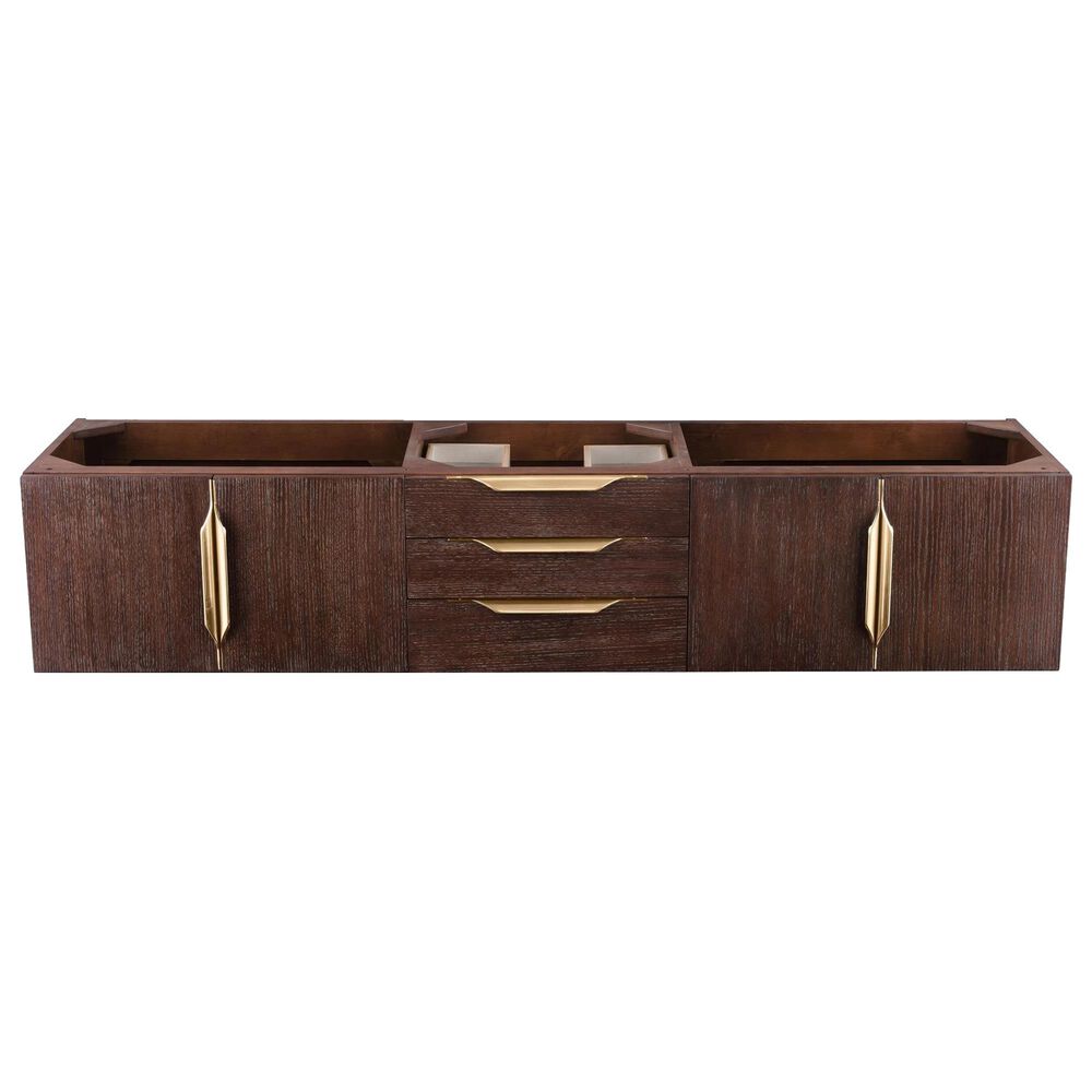 James Martin Mercer Island 72" Single Bathroom Vanity Cabinet in Coffee Oak with Brushed Gold Hardware, , large