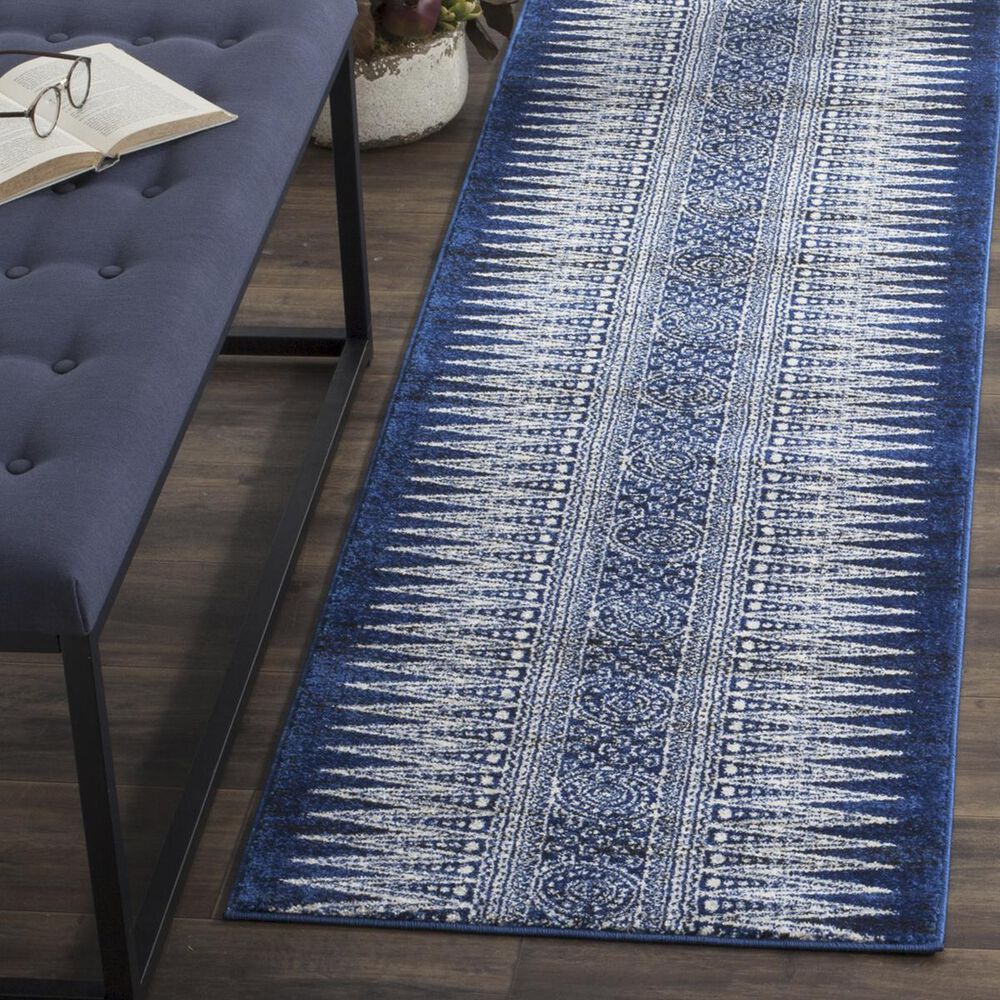 Safavieh Evoke EVK226A-29 2"2" x 9" Royal and Ivory Runner, , large