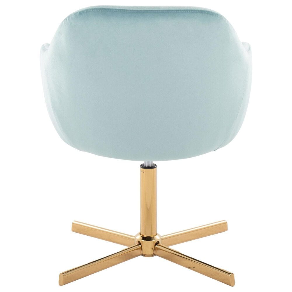 Lumisource Buena Swivel Accent Chair in Light Blue, , large