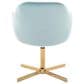 Lumisource Buena Swivel Accent Chair in Light Blue, , large
