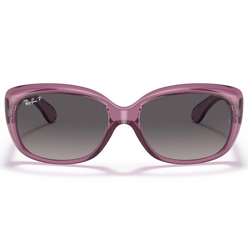 Ray-Ban Jackie Ohh Sunglasses with Grey Lenses in Polished Transparent Violet, , large