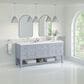 James Martin Vanities Breckenridge 72" Double Bathroom Vanity in Serenity Blue with 3 cm White Zeus Quartz Top and Rectangular Sinks, , large