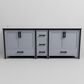 Lexora Home Ziva 84" Double Bathroom Vanity in Dark Grey with 2 cm White Cultured Marble Top and Rectangular Sinks, , large