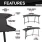Rta Products Llc U-Shaped Gaming Desk with Shelf and Tablet Holder in Black, , large