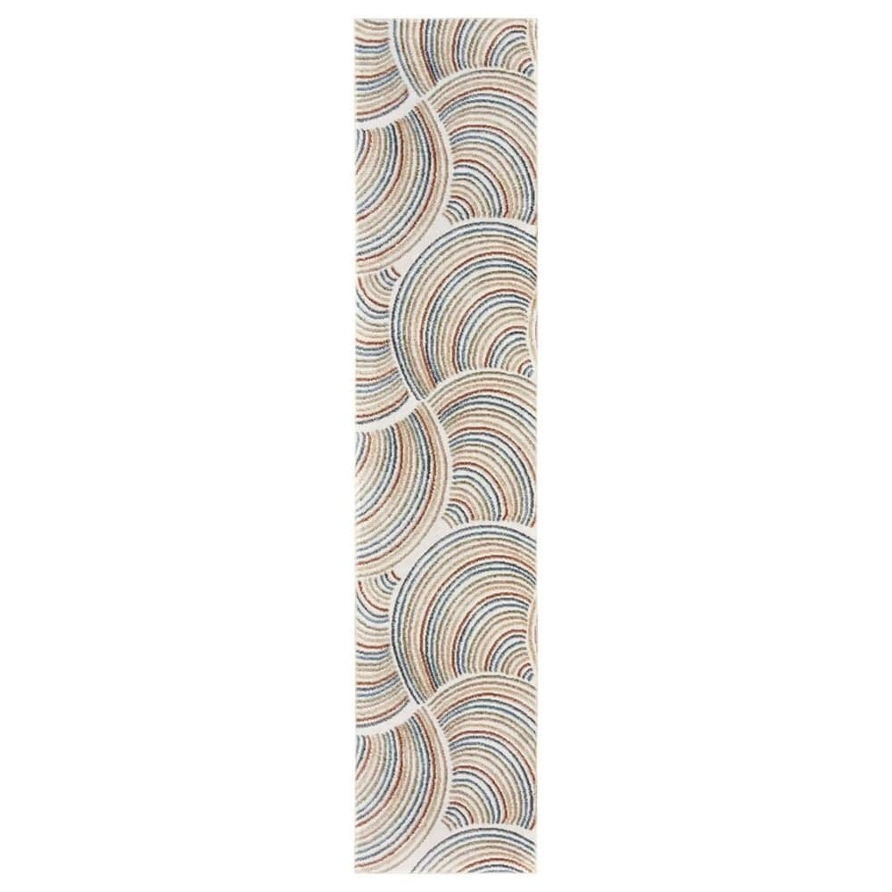 Nourison Astra Machine Washable 2"2" x 8" Ivory and Multicolor Runner, , large