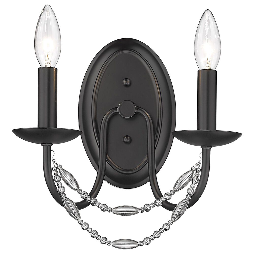 Golden Lighting Mirabella 2-Light Wall Sconce in Matte Black, , large