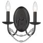 Golden Lighting Mirabella 2-Light Wall Sconce in Matte Black, , large
