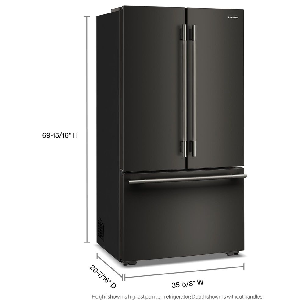 KitchenAid 25 Cu. Ft. Counter-Depth French Door Refrigerator in Black Ore, , large