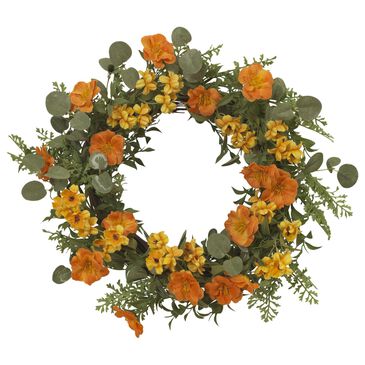 The Gerson Company 24" Flower Wreath in Yellow, Orange and Green, , large