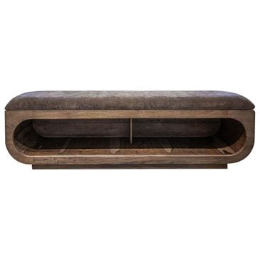 Fallridge Balam Wooden Bench with Fabric Cushion Seat in Brown, , large