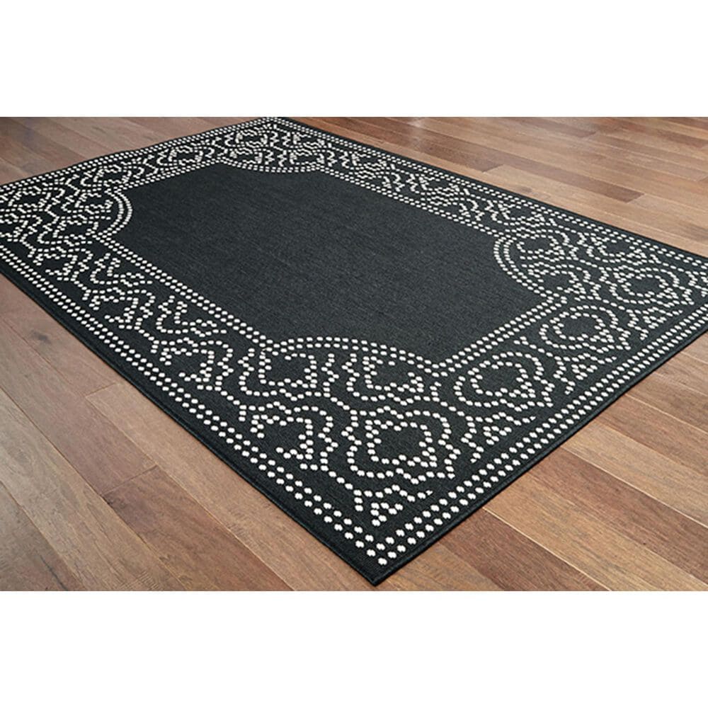 Oriental Weavers Marina 1247K 8&#39;6&quot; x 13&#39; Black and Ivory Area Rug, , large