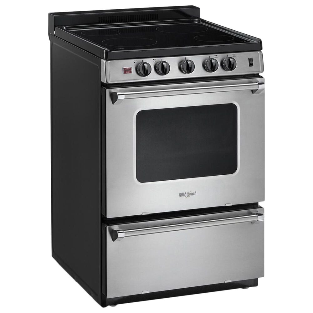 Whirlpool 24" Smooth Top Electric Range with Upswept in Stainless Steel, , large