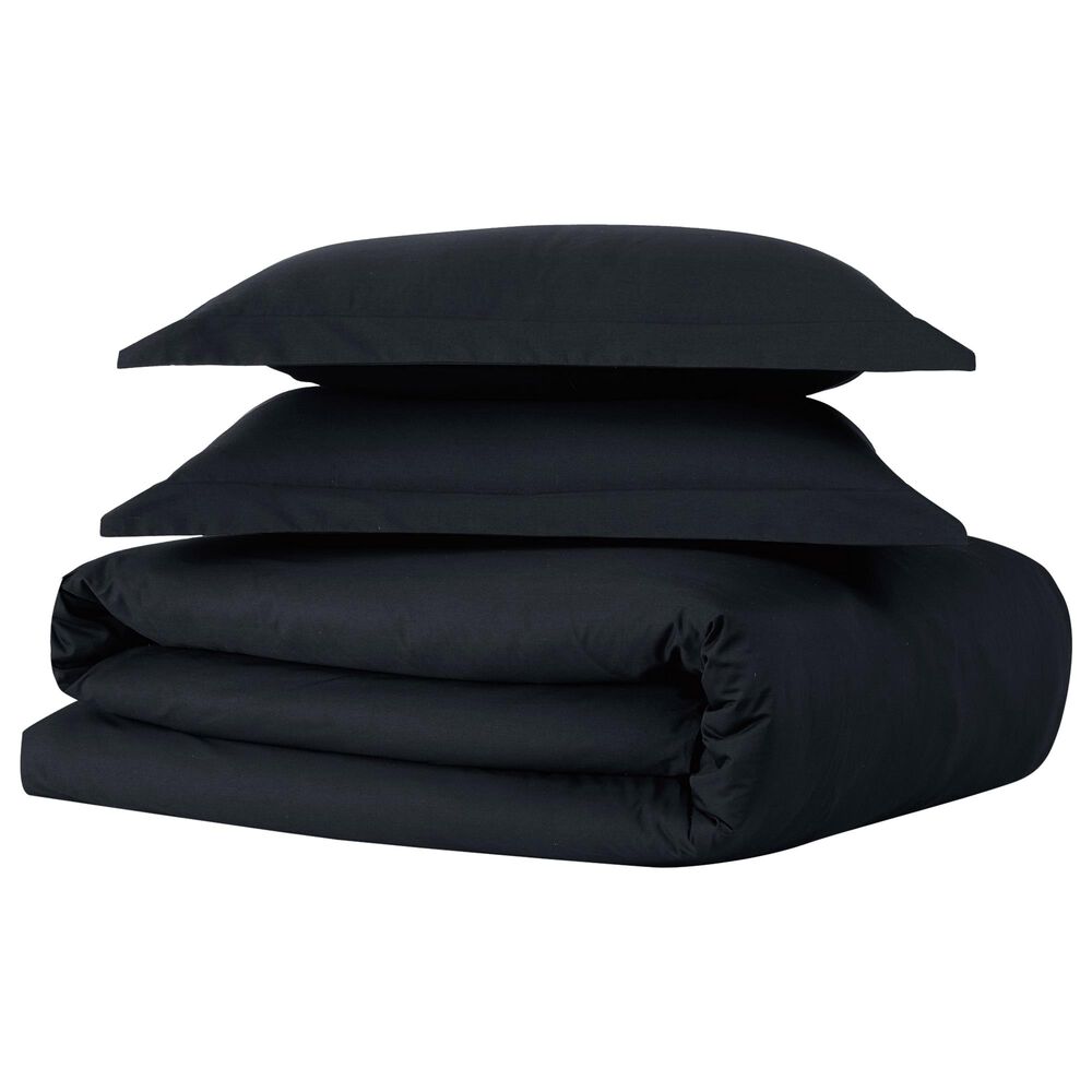Pem America Brooklyn Loom Classic 2-Piece Twin Duvet Set in Black, , large