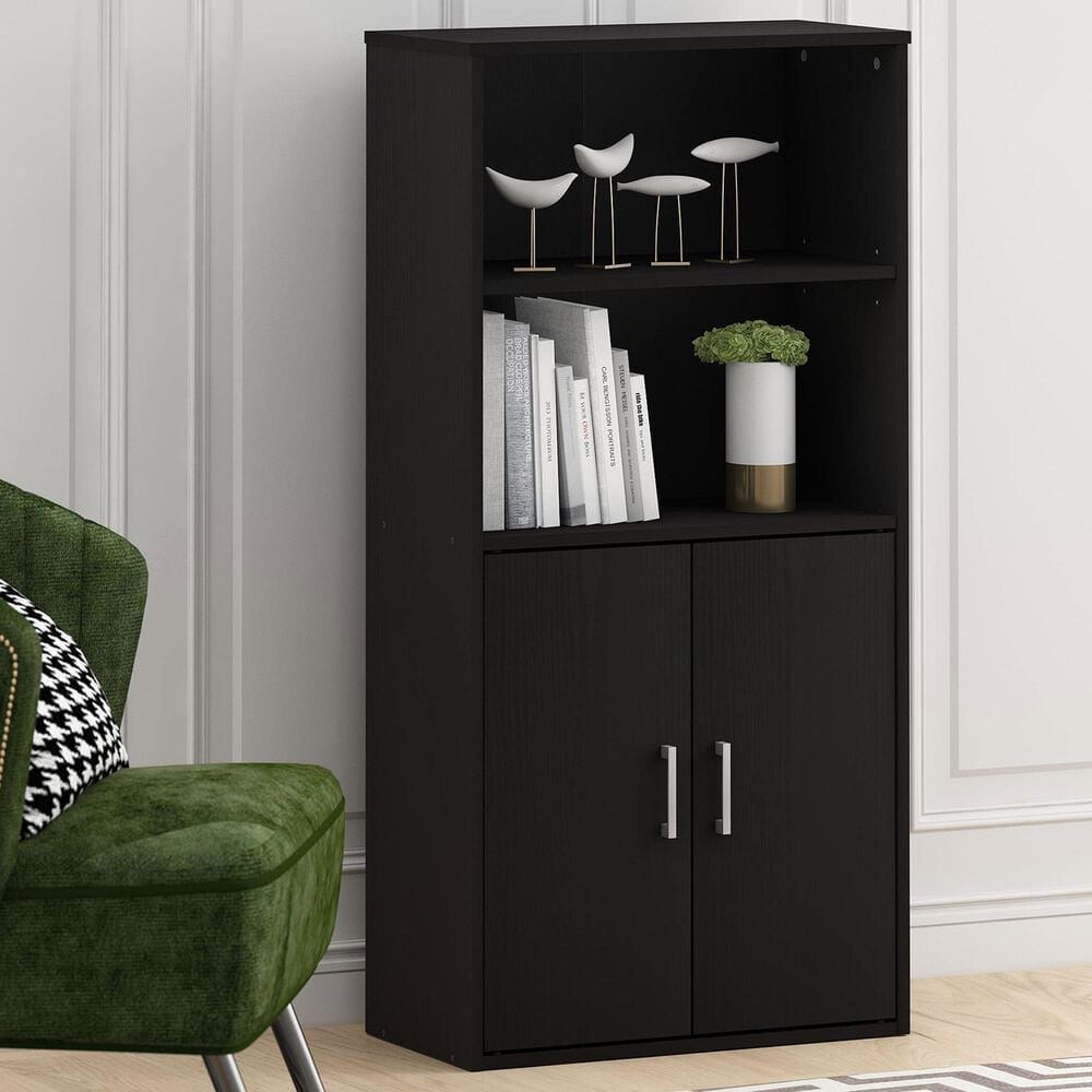 HOMLUX 4-Tier Open Shelf Display Bookcase in Black Oak, , large