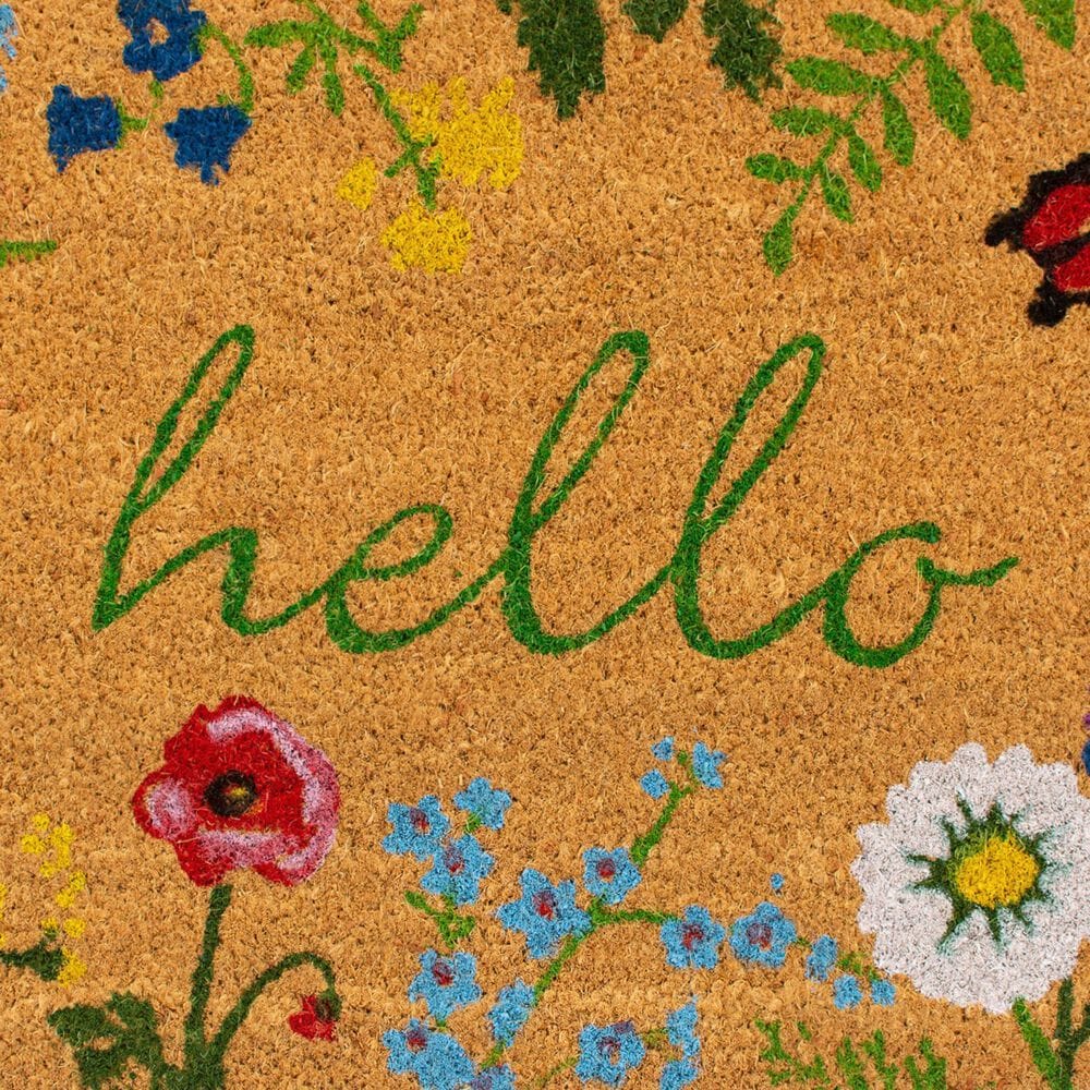 Calloway Mills Floral Hello Multicolor 1&#39;5&quot; x 2&#39;5&quot; Doormat, , large
