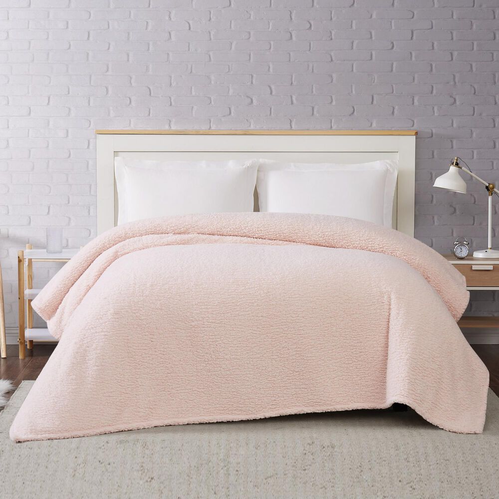 Pem America Brooklyn Loom Marshmallow Full/Queen Blanket in Blush, , large