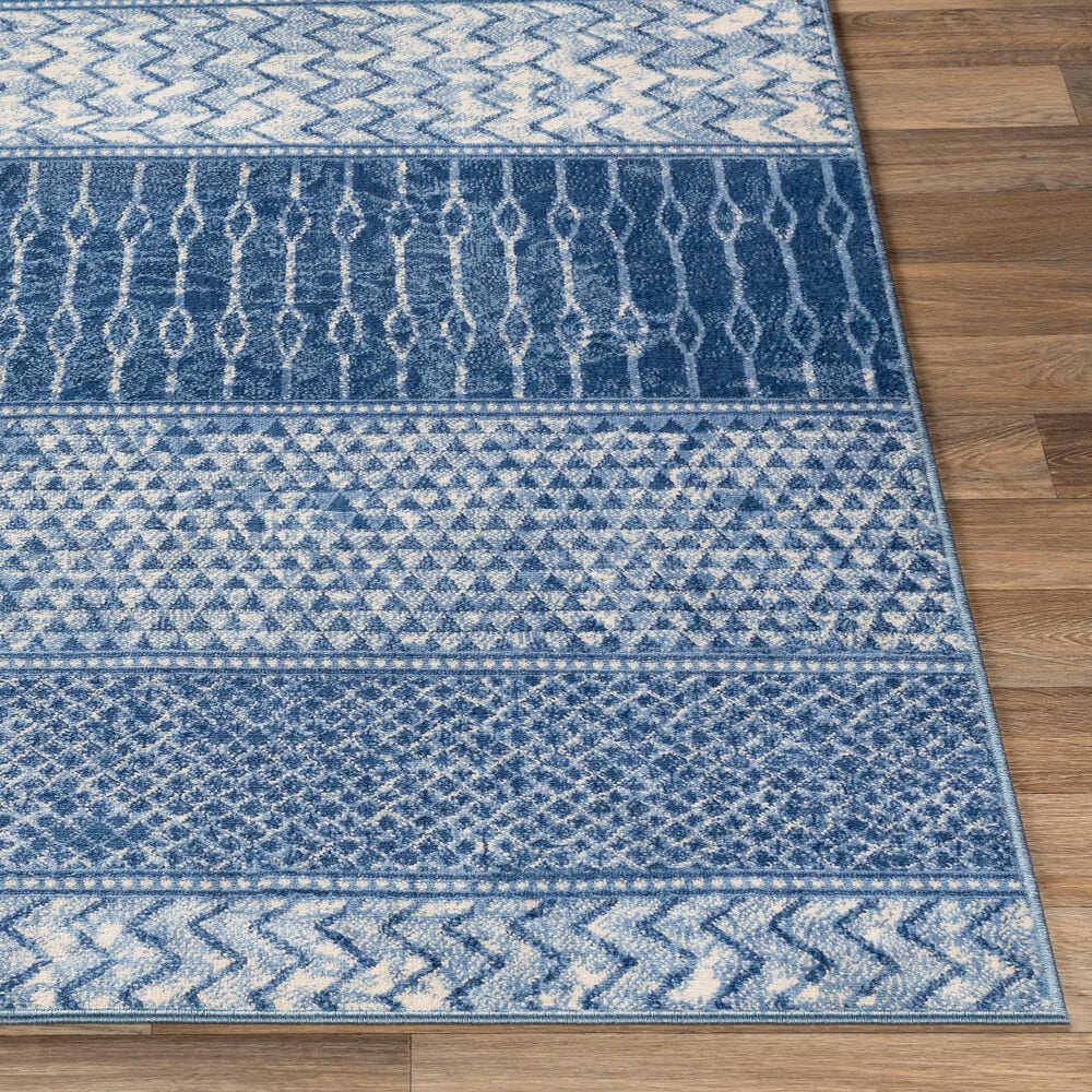 Surya Monaco MOC-2305 2&#39; x 3&#39; Bright Blue, Navy and Cream Scatter Rug, , large
