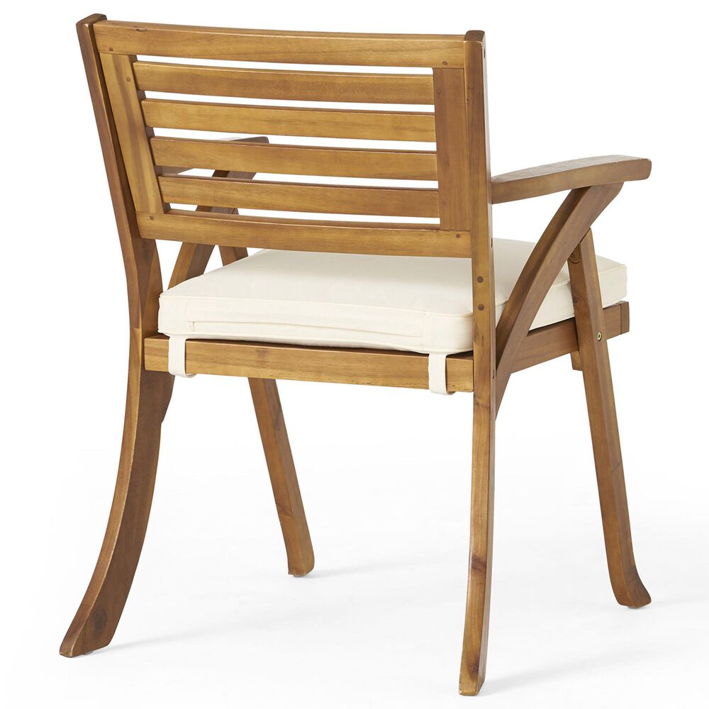 Hearth and Haven Hermosa 7-Piece Outdoor Dining Set with Cream Cushion in Teak, , large
