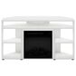 HOMLUX 47" Corner TV Stand with Electric Fireplace in White, , large