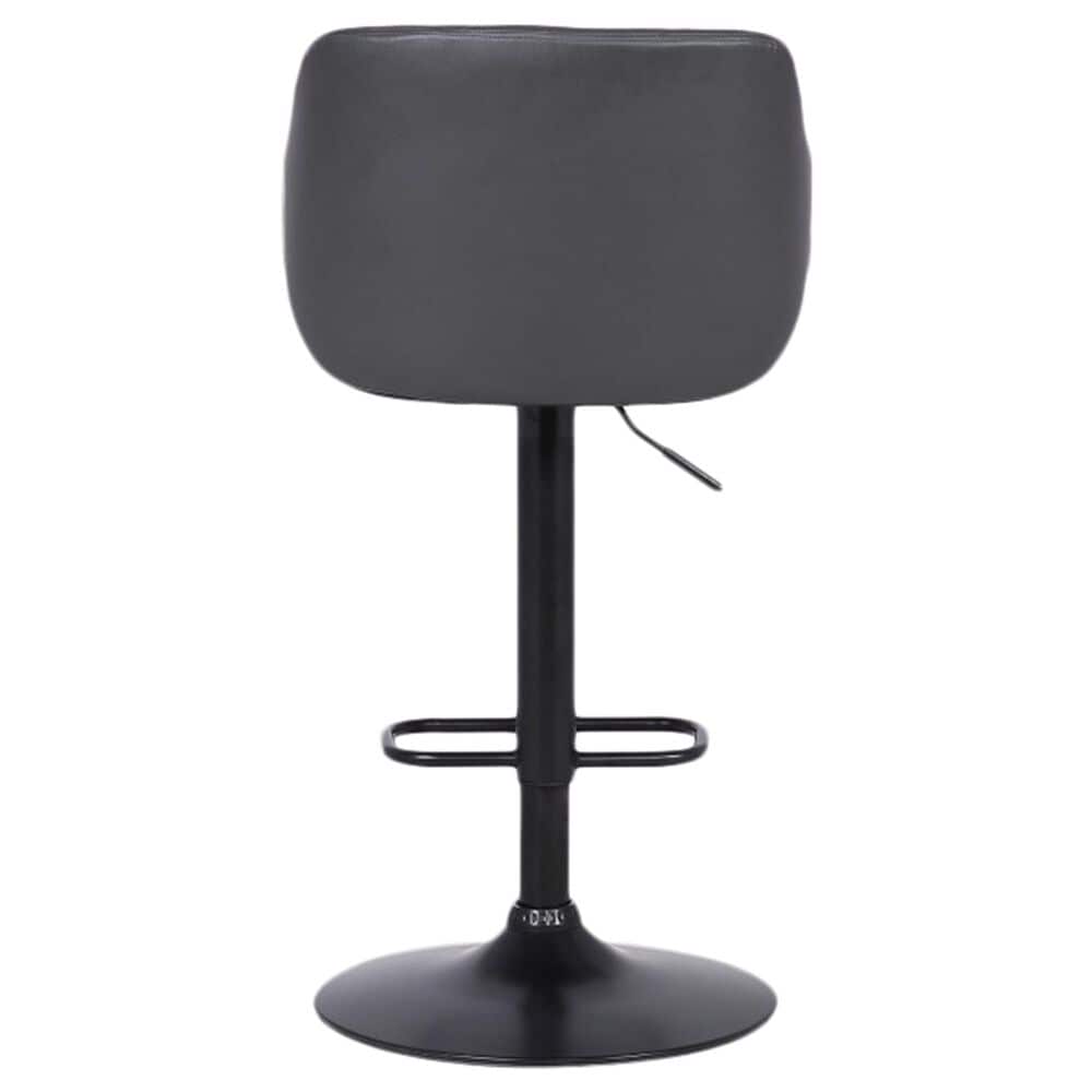 Blue River Toby Adjustable Height Bar Stool in Grey Faux Leather and Black, , large