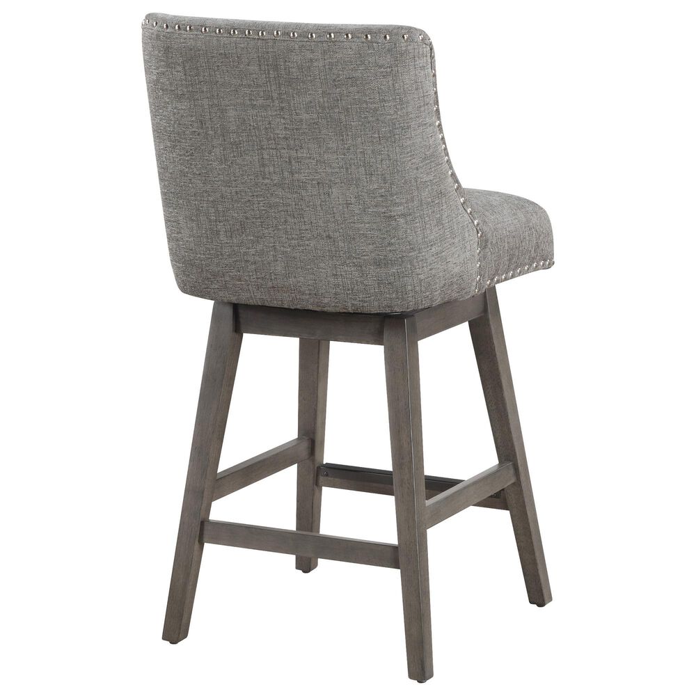 OSP Home Granville Swivel Counter Stool with Charcoal Upholstered in Grey, , large