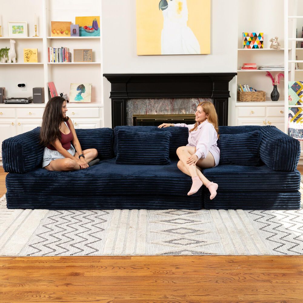 Jaxx Unsofa Stationary Sofa in Midnight Blue, , large
