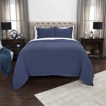 Rizzy Home Windsor Donny Osmond 90" X 92" Quilt in Indigo, , large
