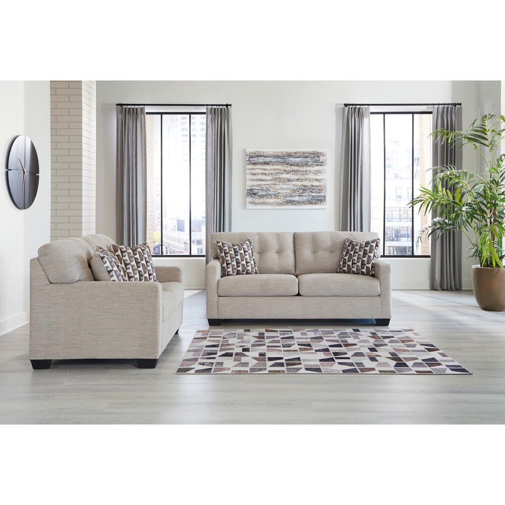 Ashley Mahoney Stationary Loveseat in Pebble, , large