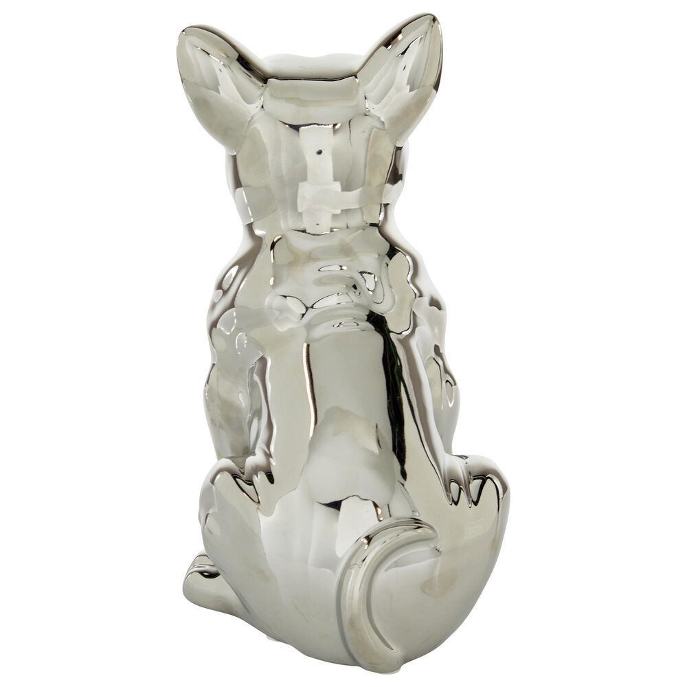 CosmoLiving by Cosmopolitan 12&quot; Dog Sculpture in Silver, , large