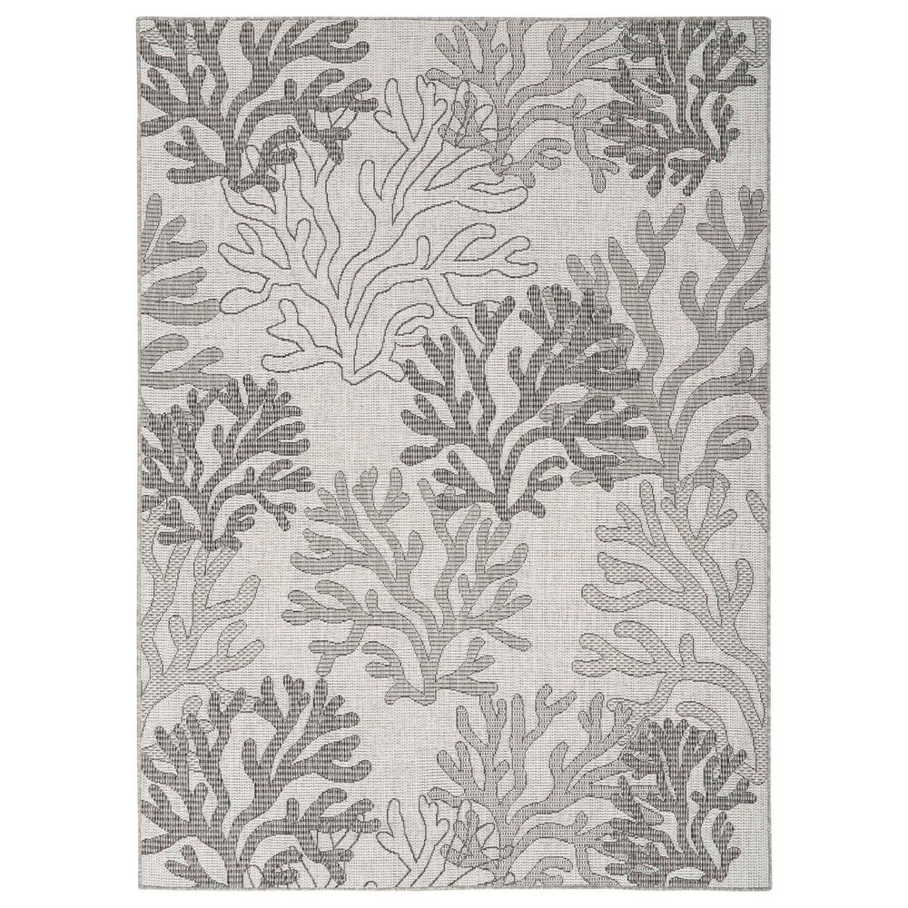Nourison Garden Oasis Nautical Grey 4" x 6" Indoor/Outdoor Area Rug, , large
