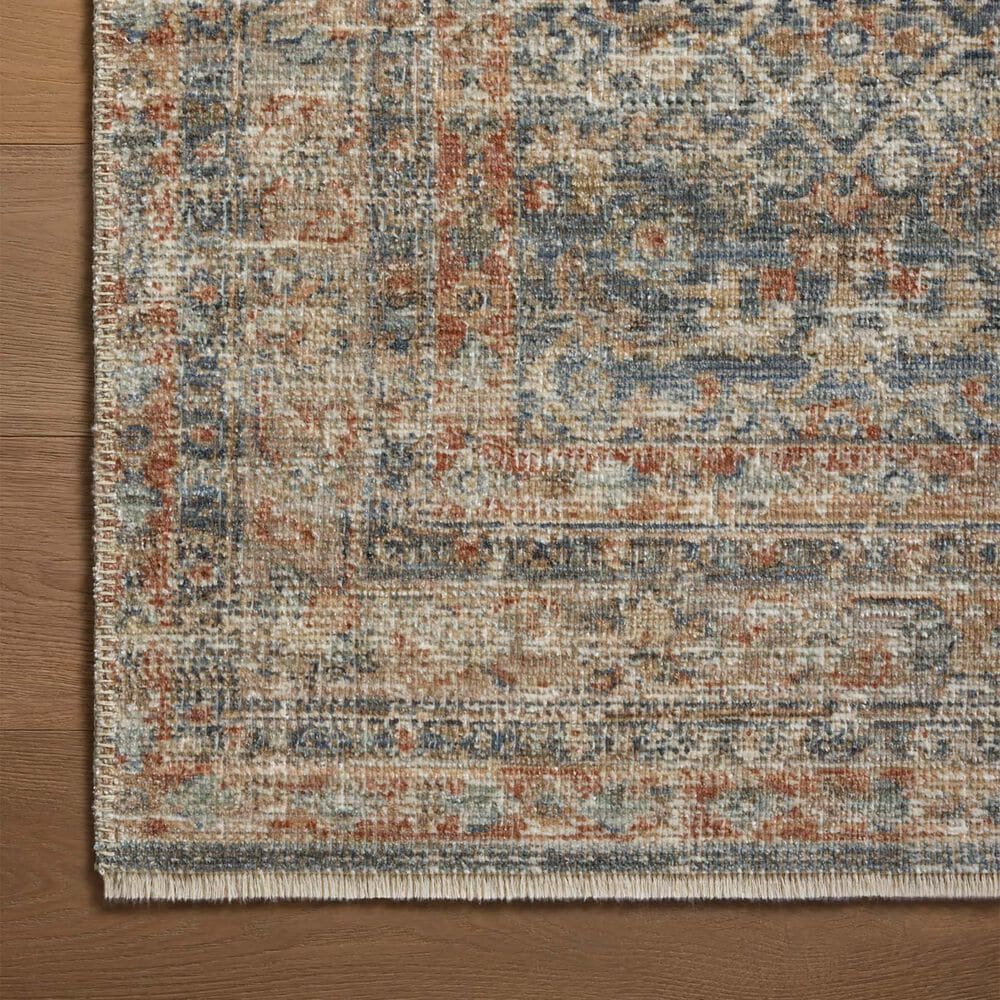 Loloi Heritage 6&#39; x 9&#39; Blue and Rust Area Rug, , large