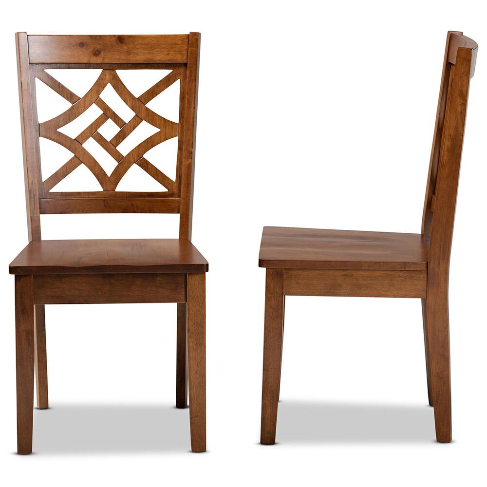 Baxton Studio Nicolette Side Chair in Walnut Brown (Set of 2), , large