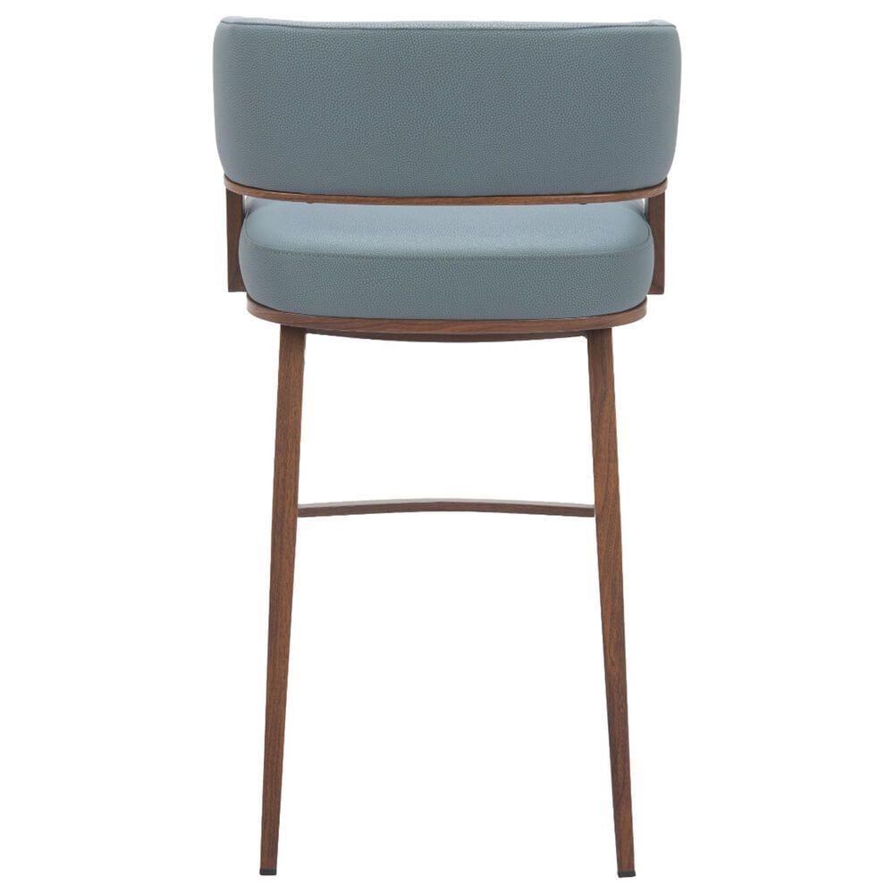 Zuo Modern Poise Barstool Azure Gray &amp; Walnut, , large