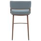 Zuo Modern Poise Barstool Azure Gray & Walnut, , large