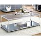 Furniture of America Blythe Coffee Table in Glass and Chrome, , large