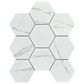 Emser Elegan Calacata 4" x 4" Hexagon on 10" x 11" Porcelain Mosaic Sheet, , large