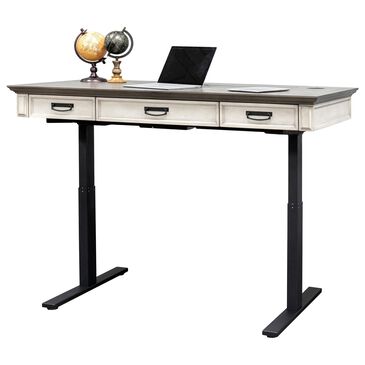 Wycliff Bay Hartford 60" Electric Sit and Stand Desk in Gray, White and Black, , large