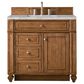 James Martin Vanities Bristol 36" Single Bathroom Vanity in Saddle Brown with 3 cm Victorian Silver Quartz Top and Rectangular Sink, , large