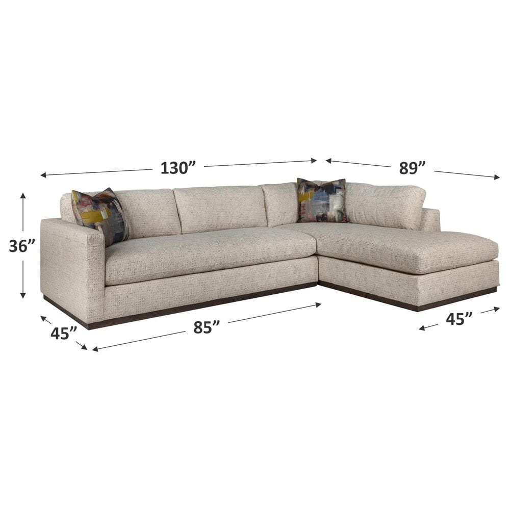 Massoud Furniture Slim 2-Piece Right Facing Sectional in Scribner Ocean, , large