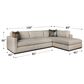 Massoud Furniture Slim 2-Piece Right Facing Sectional in Scribner Ocean, , large