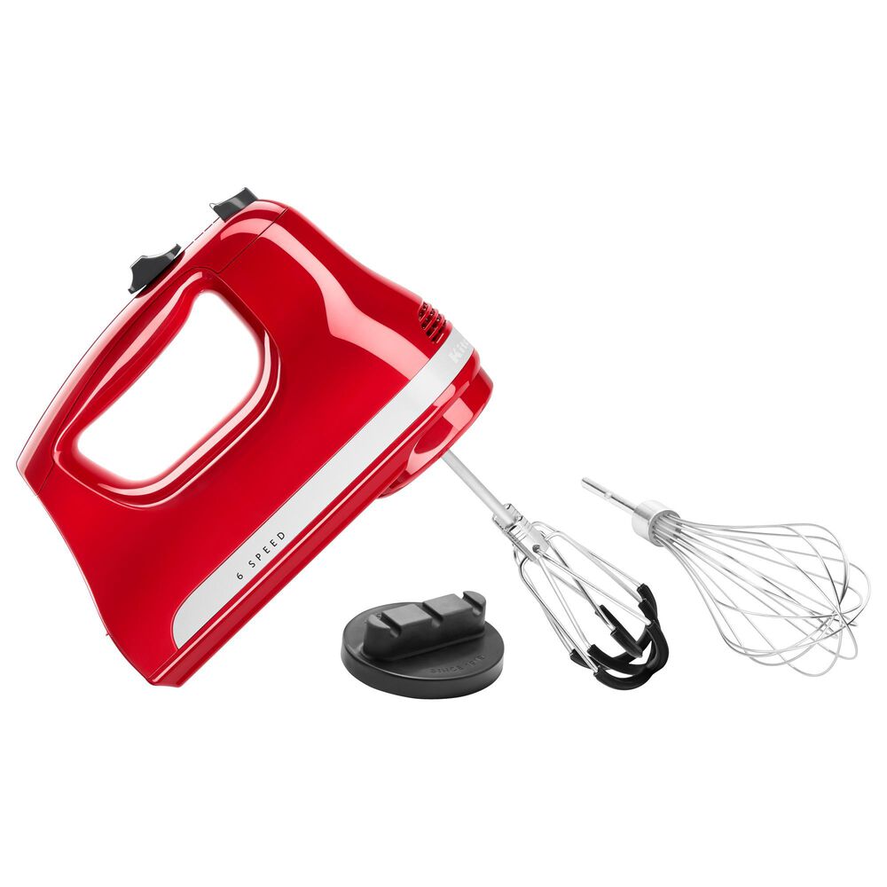 KitchenAid 60-in Cord 7-Speed Empire Red Hand Mixer in the Hand