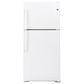 GE Appliances 21.9 Cu. Ft. Top-Freezer Refrigerator with High Gloss Handle in White, , large