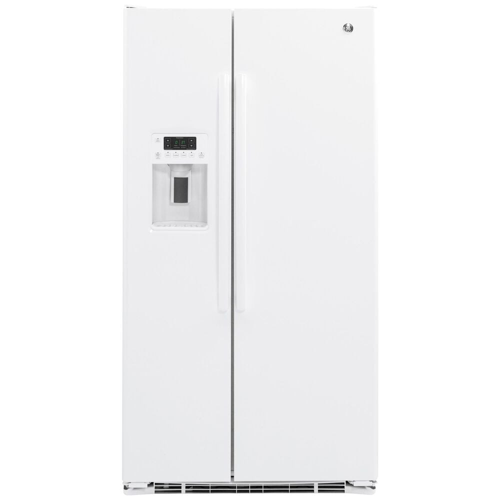 GE 21.9-cu ft Counter-Depth Side-by-Side Refrigerator with Ice Maker  (Slate) at