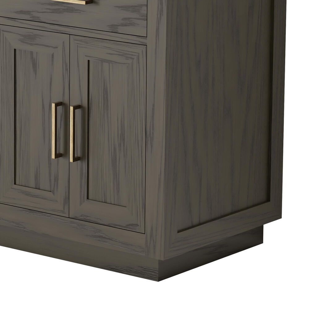 Lexora Home Abbey 60&quot; Double Bathroom Vanity in Brown Oak with 2 cm White Quartz Top and Rectangular Sinks, , large