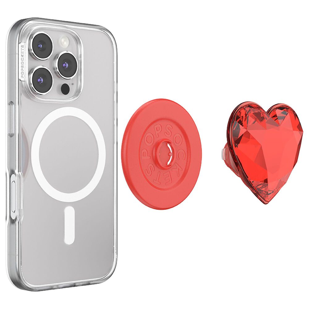 PopSockets MagSafe Circle PopGrip in Crystal Heart Rosso, , large