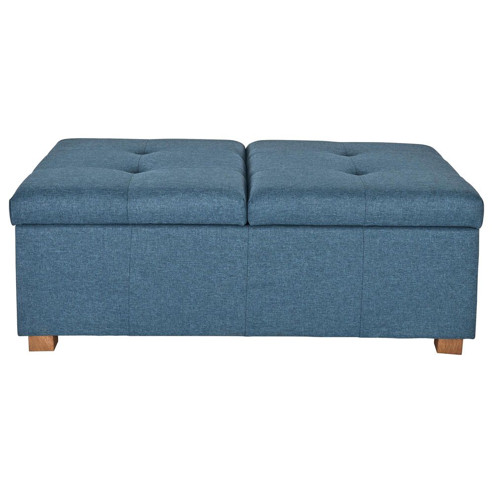 CorLiving Yves Storage Ottoman Bench in Blue, , large