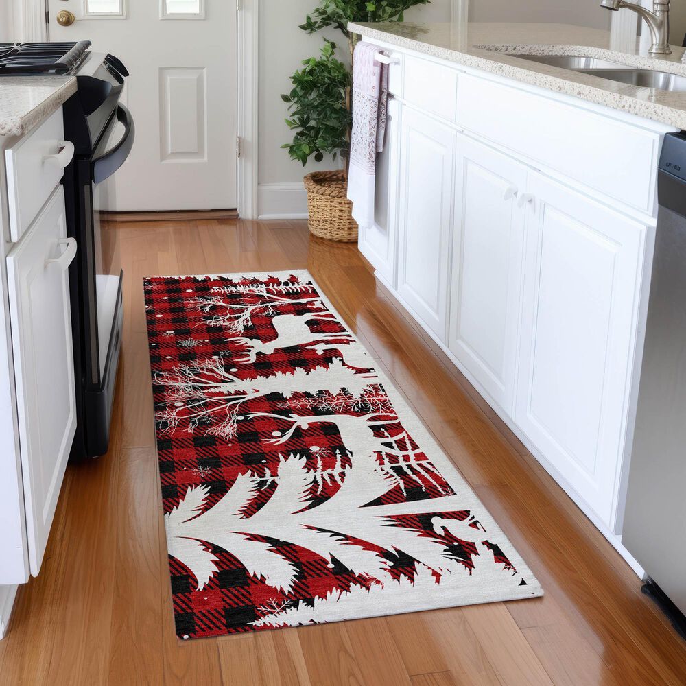 Dalyn Rug Company Wonderland WN32 2&#39;3&quot; x 7&#39;6&quot; Red Indoor/Outdoor Runner, , large
