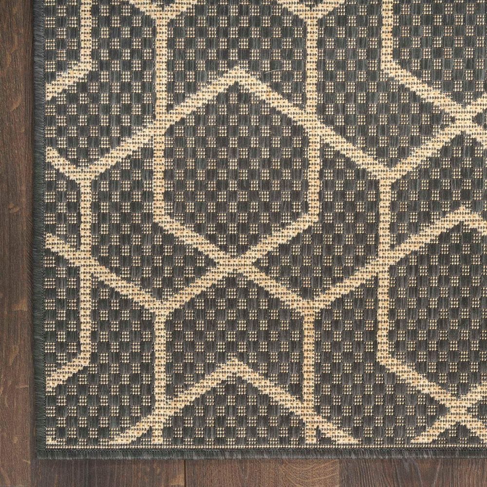 Nourison Horizon HOZ01 Charcoal 9&#39; x 12&#39; Indoor/Outdoor Area Rug, , large