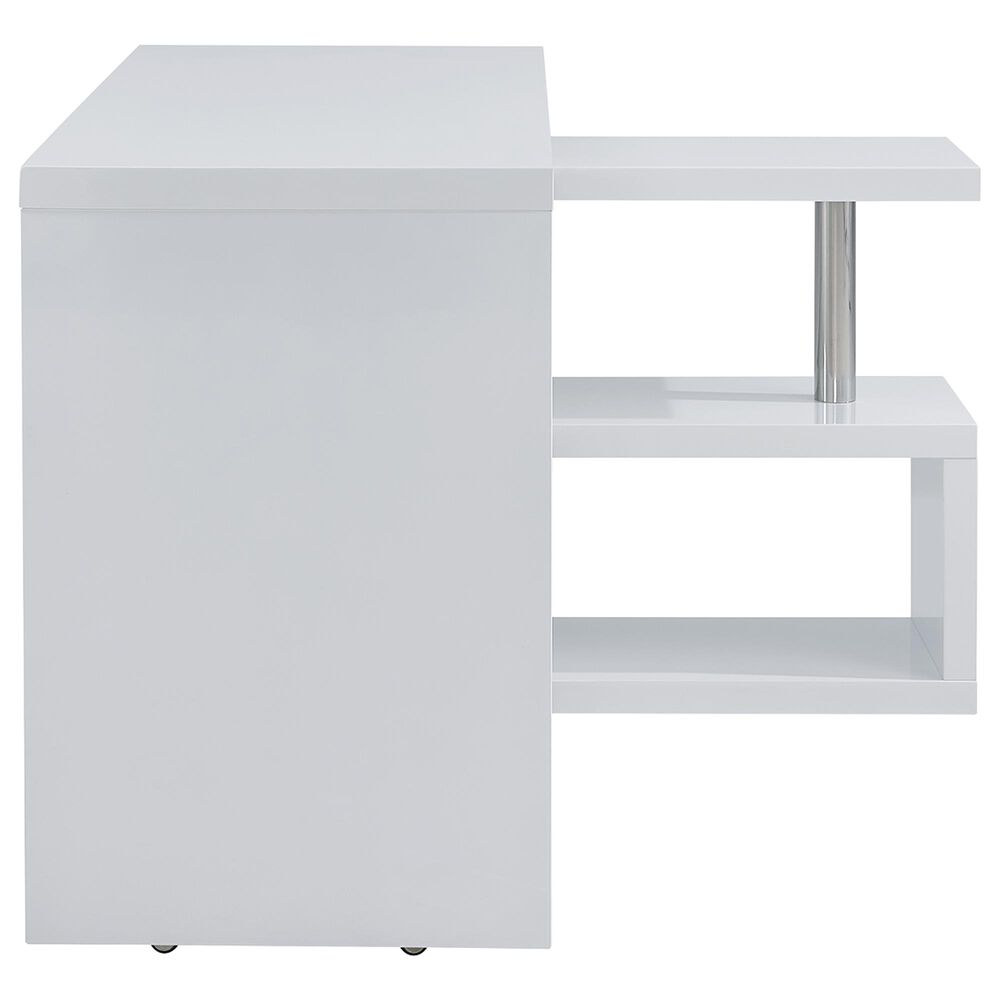 Southern Enterprises Yatesling Corner Desk in White/Chrome, , large