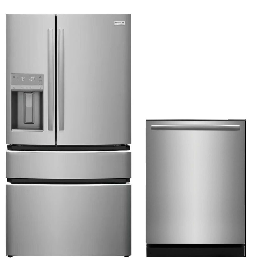 Frigidaire Gallery 2-Piece Kitchen Package with 21.5 Cu. Ft. French Door Refrigerator and 24" Smudge-Proof Built-In Dishwasher in Stainless Steel , , large